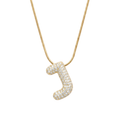 Pave initial necklace - 18k gold plated