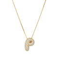 Bubble pave initial necklace - 18k gold plated