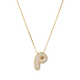 Bubble pave initial necklace - 18k gold plated