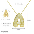 Bubble pave initial necklace - 18k gold plated