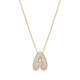 Bubble pave initial necklace - 18k gold plated