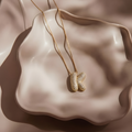 Bubble pave initial necklace - 18k gold plated