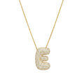 Bubble pave initial necklace - 18k gold plated