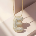 Bubble pave initial necklace - 18k gold plated