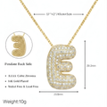 Bubble pave initial necklace - 18k gold plated