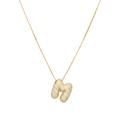 Bubble pave initial necklace - 18k gold plated