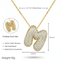 Bubble pave initial necklace - 18k gold plated