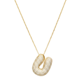 Bubble pave initial necklace - 18k gold plated