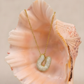 Bubble pave initial necklace - 18k gold plated