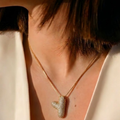 Bubble pave initial necklace - 18k gold plated