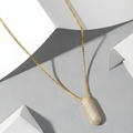 Bubble pave initial necklace - 18k gold plated
