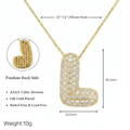 Bubble pave initial necklace - 18k gold plated