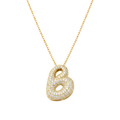 Bubble pave initial necklace - 18k gold plated