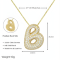 Bubble pave initial necklace - 18k gold plated