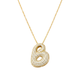 Bubble pave initial necklace - 18k gold plated