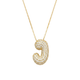 Bubble pave initial necklace - 18k gold plated