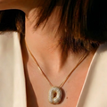 Bubble pave initial necklace - 18k gold plated