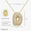 Bubble pave initial necklace - 18k gold plated