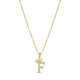 Initial Crown Detail Zirconia Letter Pendant Necklace - 18k Gold Plated