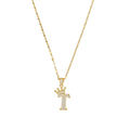 Initial Crown Detail Zirconia Letter Pendant Necklace - 18k Gold Plated
