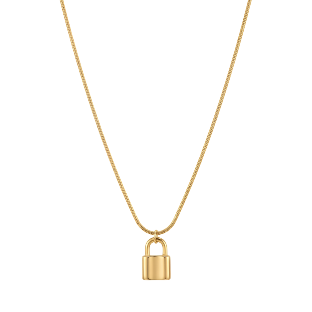 Gold Padlock Necklace