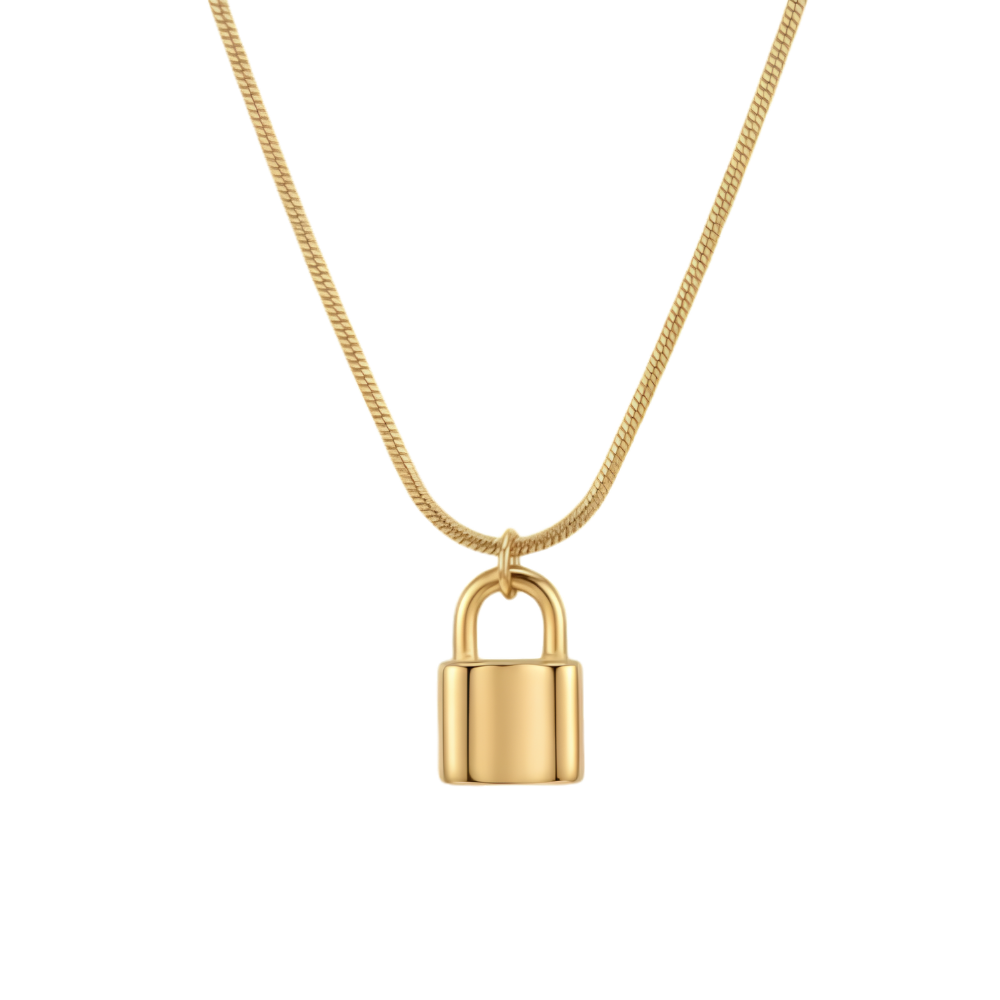 Gold Padlock Necklace