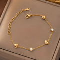 Heart Zirconia Charm Bracelet