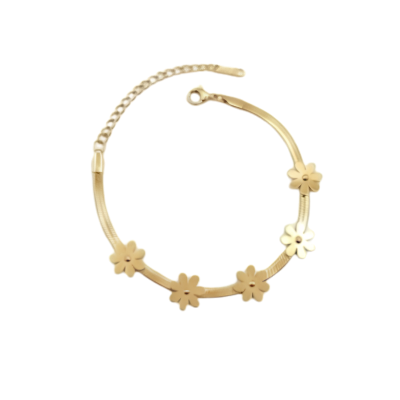 Daisy Flower Charm Bracelet