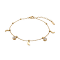 Crescent Moon Zirconia Charm Bracelet
