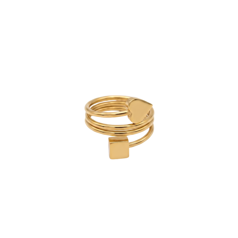 Heart Three layer Ring