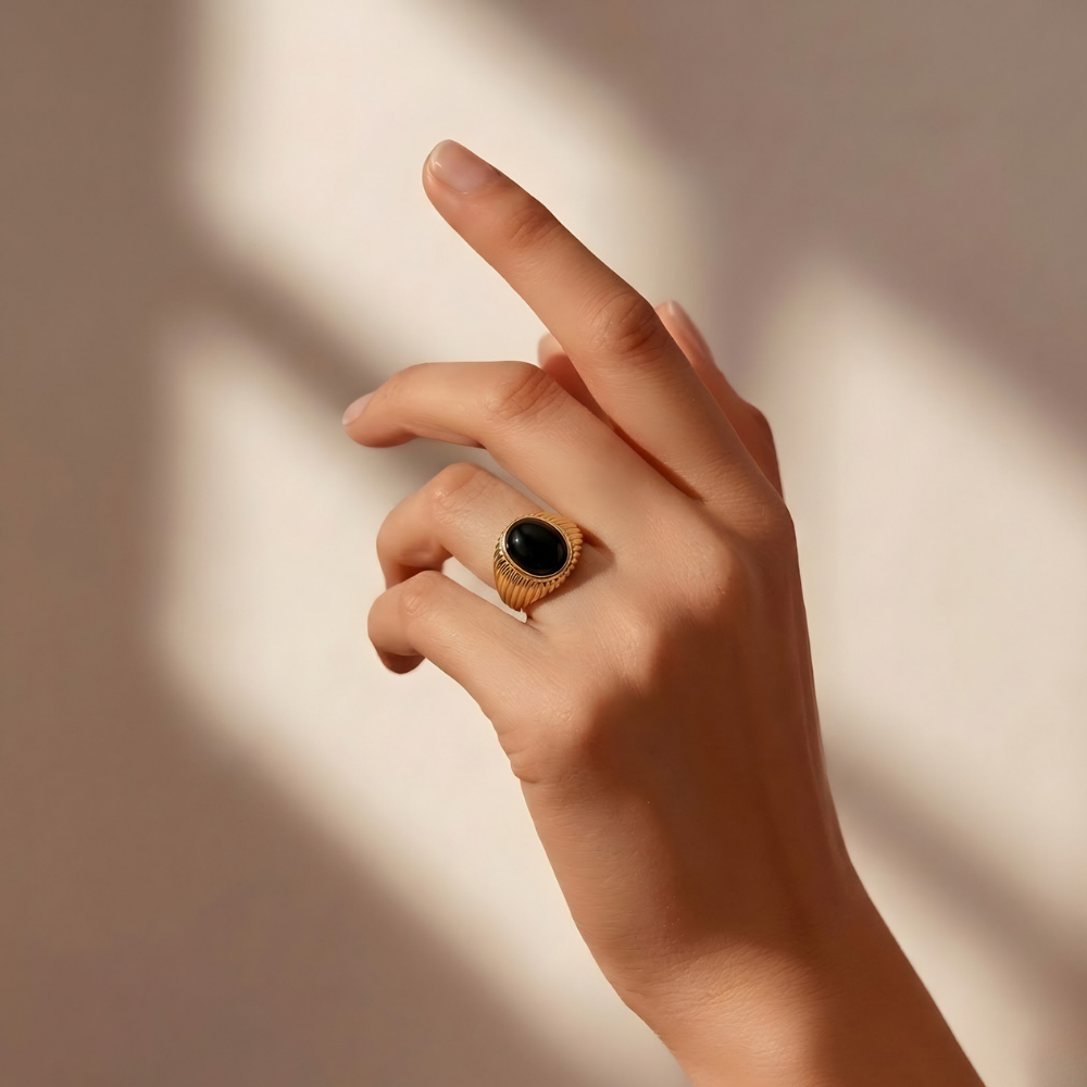 Black Stone Ring