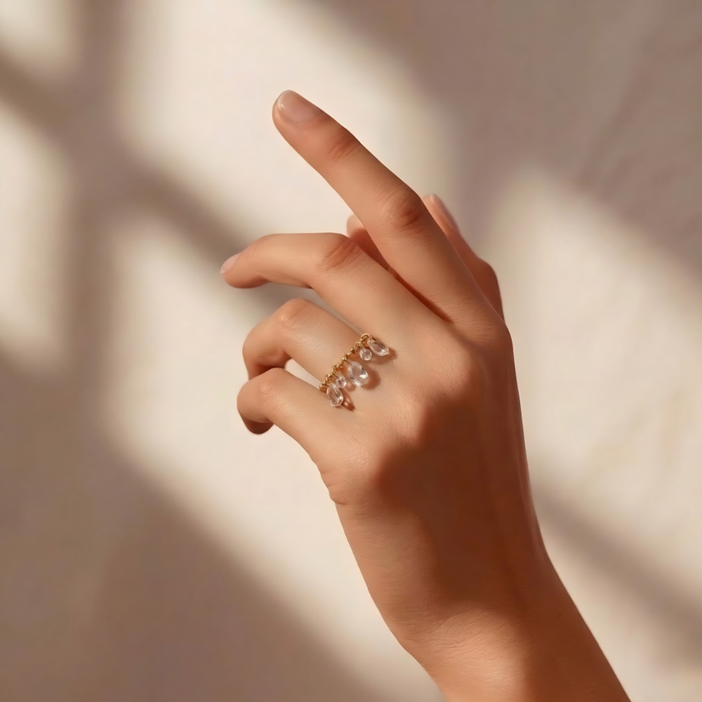 Teardrop Zirconia Ring