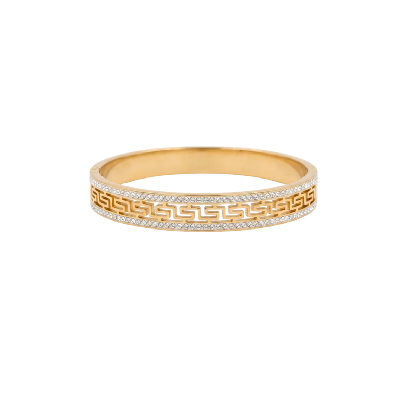 Crystal Stone Cutout Bangle