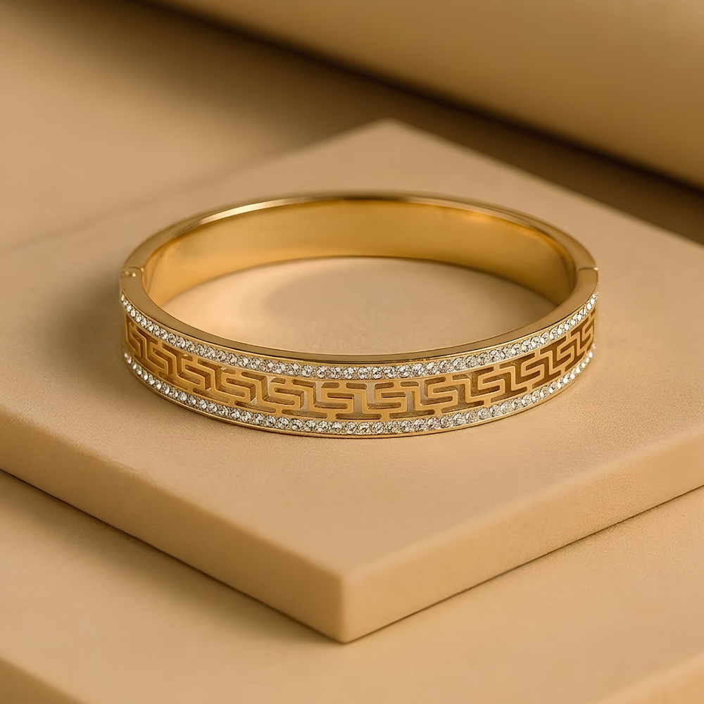 Crystal Stone Cutout Bangle