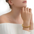 Golden Braided Weave Bangle