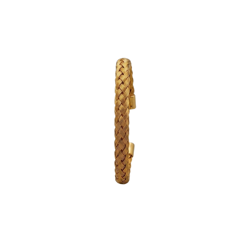 Golden Braided Weave Bangle