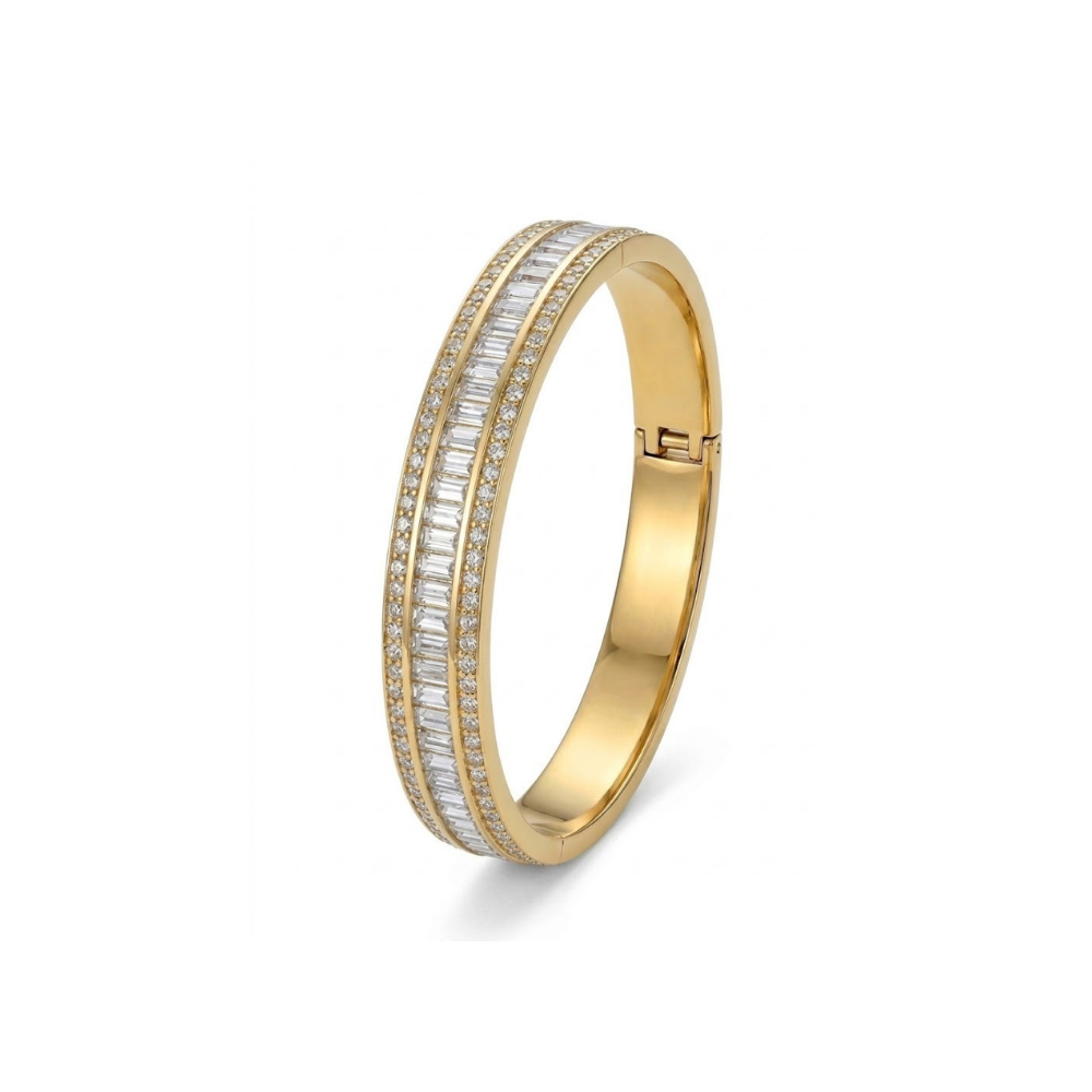 Baguette Pave Stone Bangle