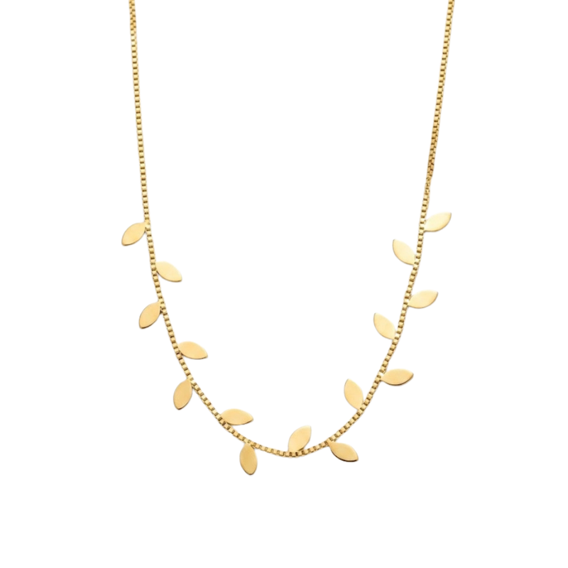 Golden Leaf Charm Necklace 