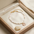 Pearl Floral Charm Bracelet