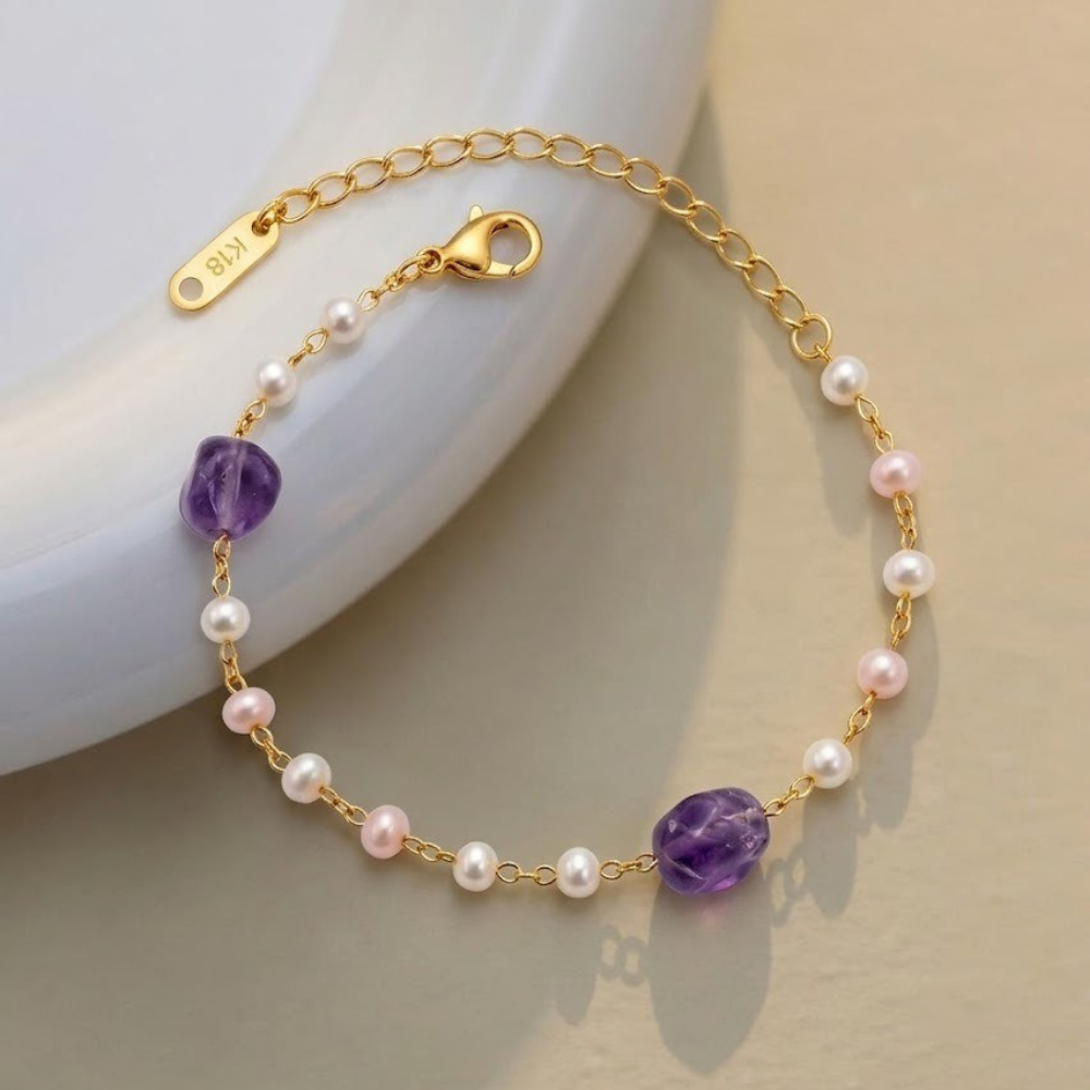 Gemstone Pearl Bracelet