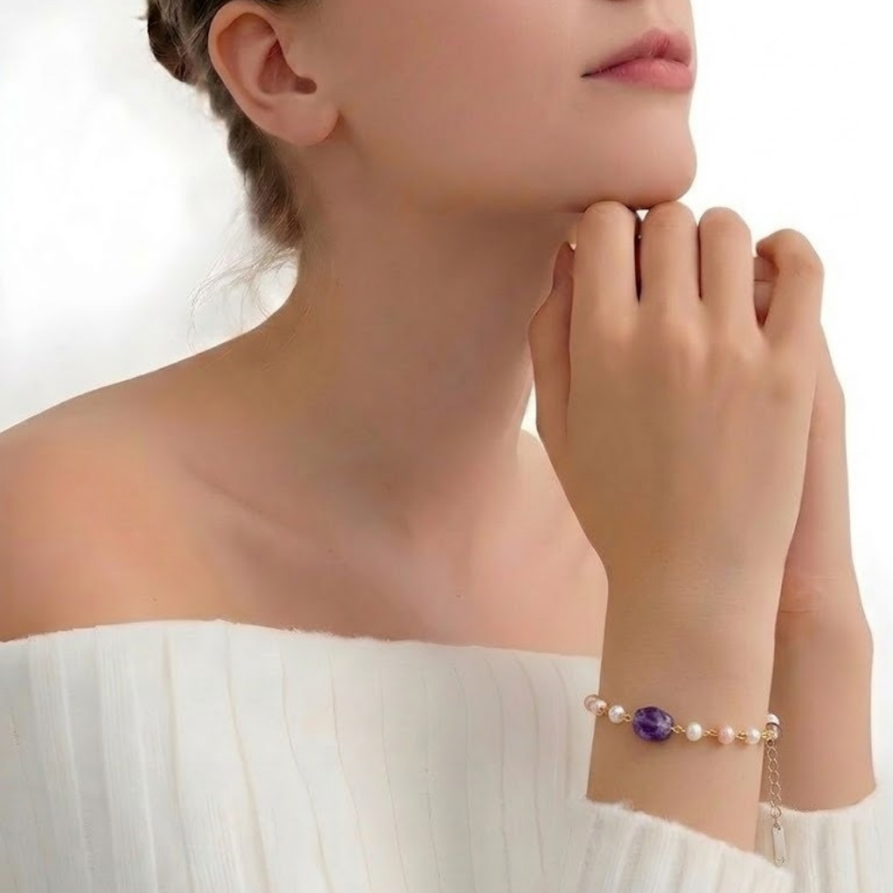 Gemstone Pearl Bracelet