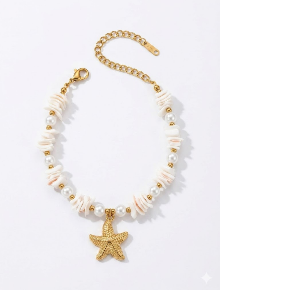Starfish Shell Pearl Bracelet