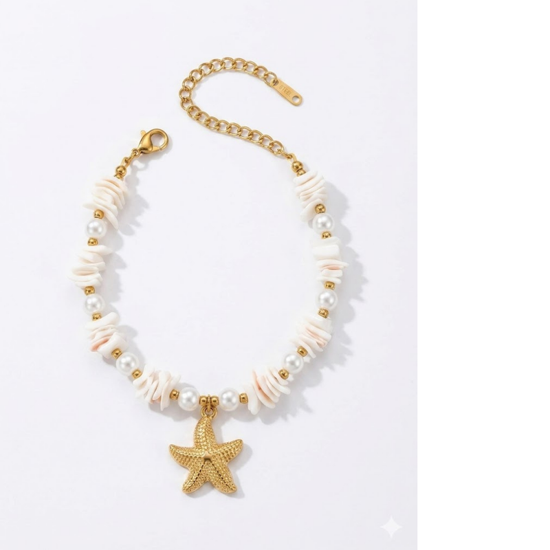 Starfish Shell Pearl Bracelet
