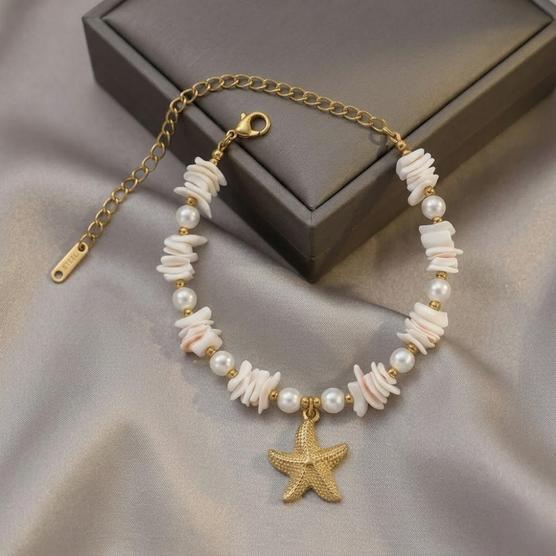 Starfish Shell Pearl Bracelet