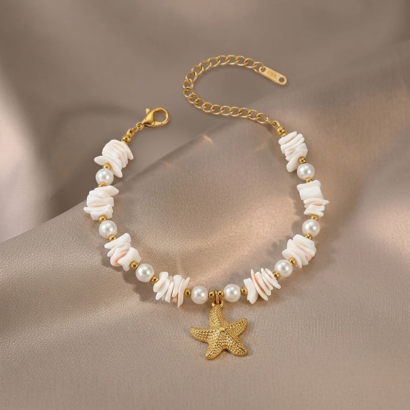 Starfish Shell Pearl Bracelet