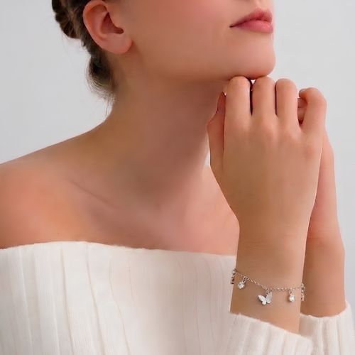 Butterfly Charm Silver Bracelet