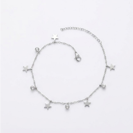 Star Rhinestone Silver Bracelet