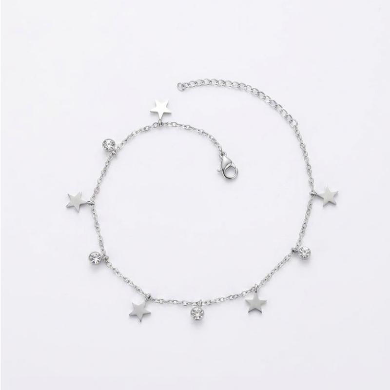 Star Rhinestone Silver Bracelet