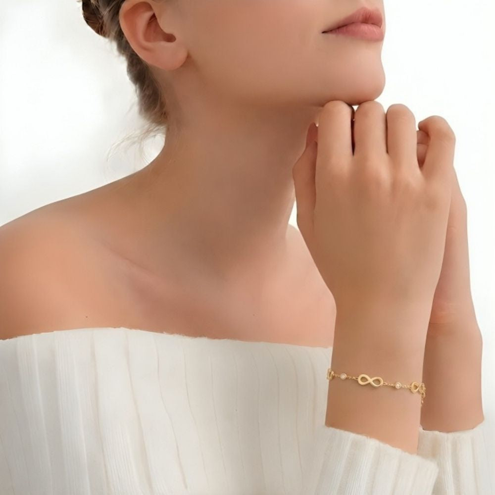 Gold Infinity Charm Bracelet