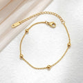 Golden Bead Drop Necklace